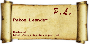 Pakos Leander névjegykártya